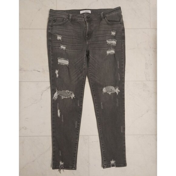 KanCan Cora Estilo Light Gray Mid Rise Super Skinny Jeans Women's Sz 13/30 - Picture 1 of 15